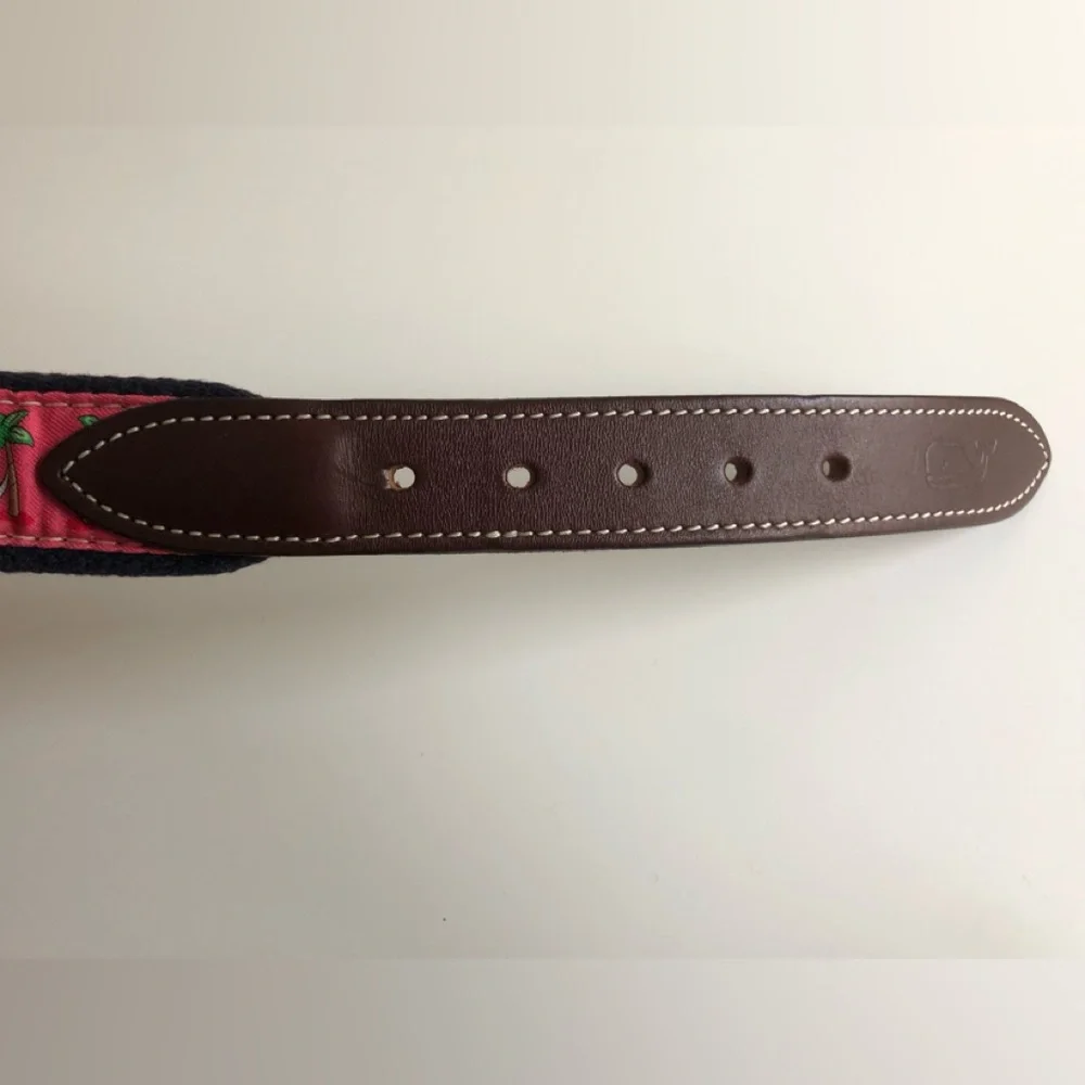 Vineyard Vines Santa Hammock Canvas Mai Tai Leather Unisex Belt Big Kid Size:26